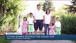 Storm sparks destructive house fire