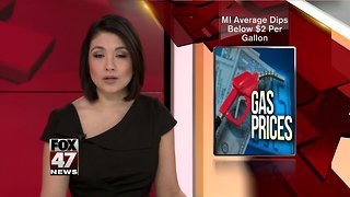 Gas prices dip below $2 in Michigan