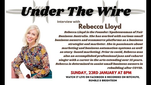 Under the Wire Speaks with Rebecca Lloyd of Fair Business Austrralia