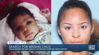 Police searching for missing child, believed to have been taken by her non-custodial mother