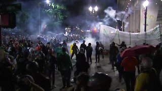 Federal agents use tear gas to clear rowdy Portland protest