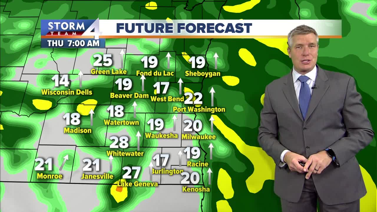 Rain and gusty winds late tonight and Thursday