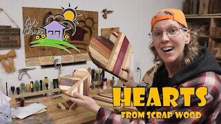 Hearts made from Scrap Wood