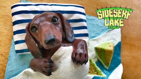 How to make a realistic wiener dog cake