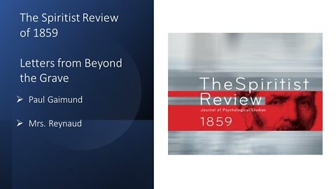 Spiritist Review 1859 – Letters from Beyond the Grave