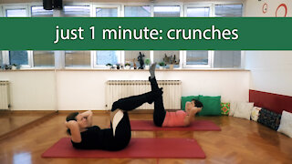 JUST 1 MINUTE: Crunches - Simple Home Fitness Exercises