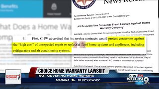 Arizona Attorney General files consumer fraud lawsuit against Choice Home Warranty