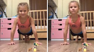 Little Girl Shows Off Her High-energy Workout Routine