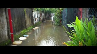 Flooded alleys during Monsoon season