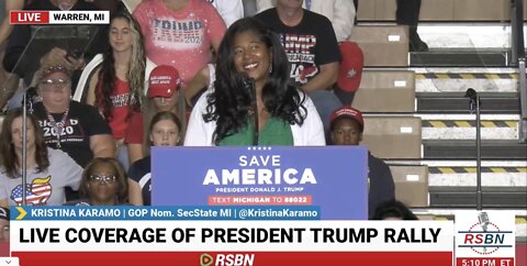 MI GOP SOS Candidate Kristina Karamo Knocks It Out Of the Ballpark at MI Trump Rally AGAIN!