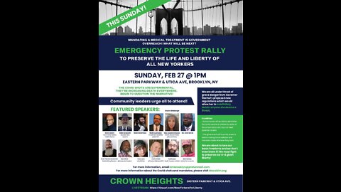 Emergency Protest Rally in NY Sunday 2/27/22