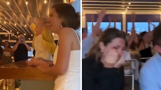 Baby boy hilariously gets the crowd fired up
