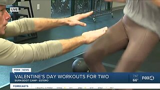 Valentine's Day couple exercise workout