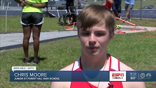 Chris Moore medals multiple times at FHSAA track meet