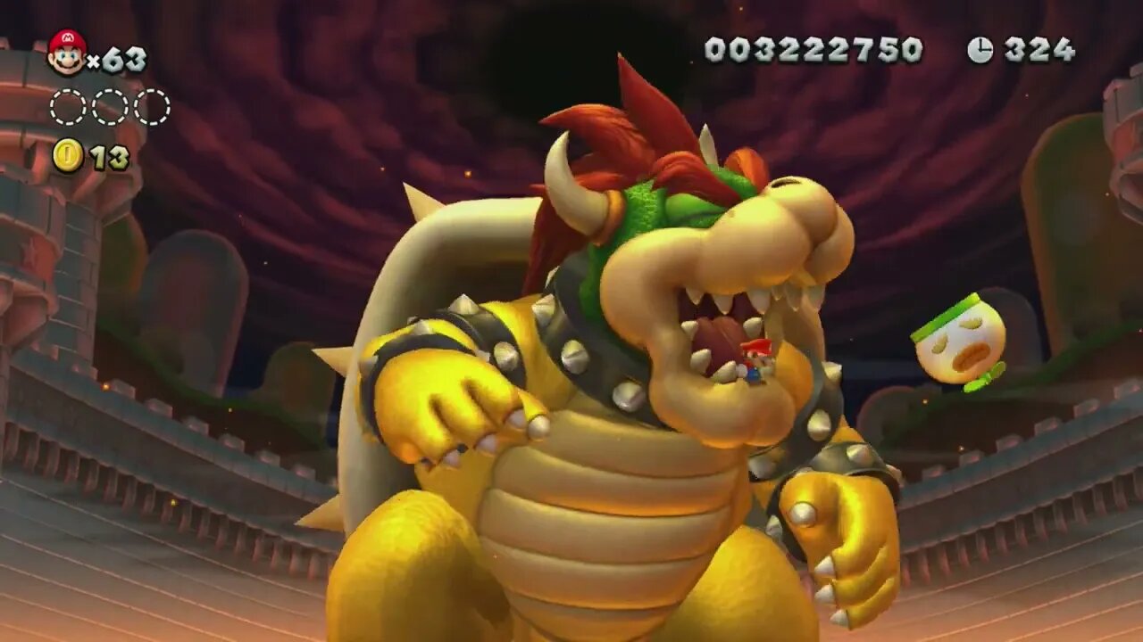 Bowser Final Boss Fight & Ending - New Super Mario Bros. U Deluxe ...