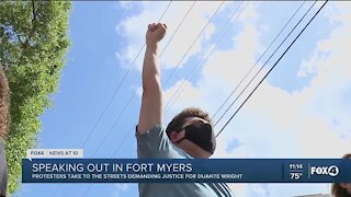 Black Lives Matter protestors make their way through downtown Fort Myers