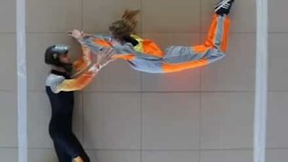Parachutists learn indoor skydiving at home
