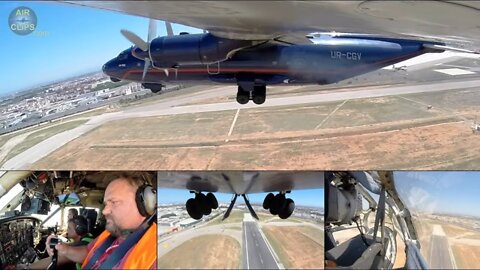 Antonov 12 ULTIMATE COCKPIT MOVIE "UAA HORSE Mission" + Heli Ride with Airline Owner!!! [AirClips]