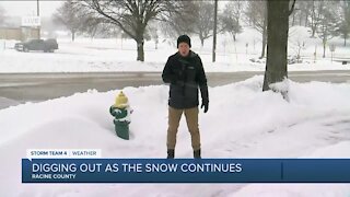 Racine County residents digging out as storm continues