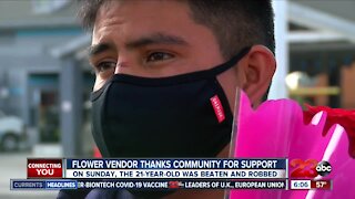 Bakersfield flower vendor thanks community after being robbed Sunday
