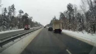Reckless overtaking causes truck crash