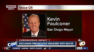 San Diego mayor talks to 10News about virus preventive measures