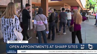 Open appointments at Sharp sites