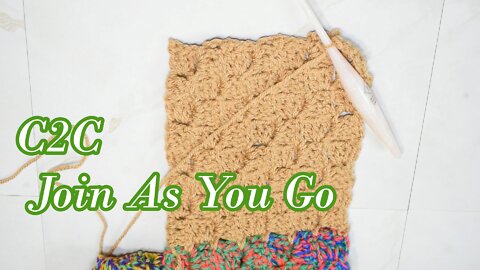 C2C JAYG How to Crochet the Join As You Go Method with Corner to Corner