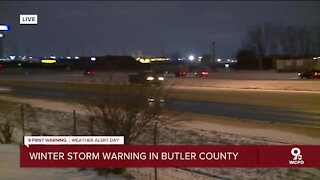Winter storm warning in Butler County