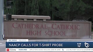 NAACP calls for probe into Cathedral Catholic High t-shirt