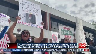 Community members speak out against the protests