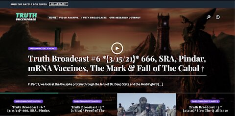 Truth Broadcast #6 *{4/3/21}* Pt. 6: 666, SRA, Pindar, Vaccines, The Mark & The Fall of The Cabal †