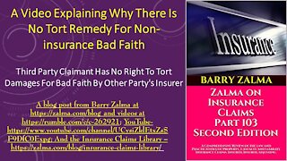 A Video Explaining why There is No Tort Remedy for Non-Insurance Bad Faith