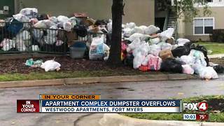 Trash piling up at Fort Myers apartment complex