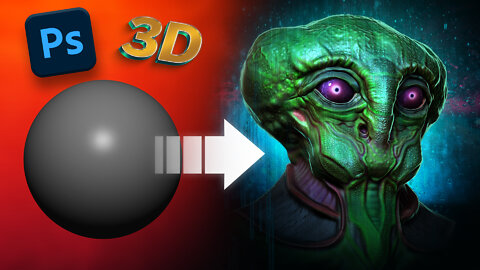 I made this alien in Photoshop & 3D.. in just 6 hours?!