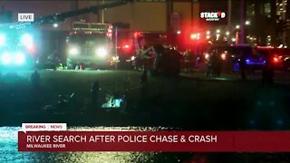 Two in custody following police chase, crash along Milwaukee River