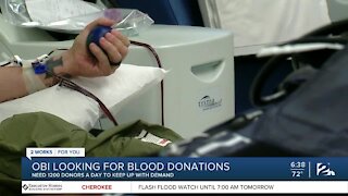 Oklahoma Blood Institute, Facing A Blood Shortage