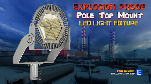LED Industrial Light Fixture - Explosion Proof 212 Watt Adjustable Pole Top Mount Slip Fitter Yoke