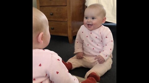 Baby Meets Her "Identical Twin" For The First Time In Isolation