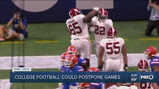 College football possibly postponing games
