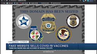 Three Baltimore men accused of making fake website to sell COVID-19 vaccines