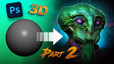 I made this alien in Photoshop & 3D.. in just 6 hours?! -- Part 2: Speeding Painting