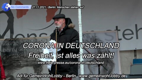 27.11.2021 - Berlin: Adi für die GemeinWohlLobby - 3. Marktplatz der Demokratie