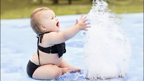 TRY NOT TO LAUGH - Top Funniest Baby Playing With Water # Belly Baby Video 2021