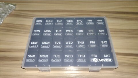Auvon Extra Large Weekly Pill Organizer 4 Times a Day