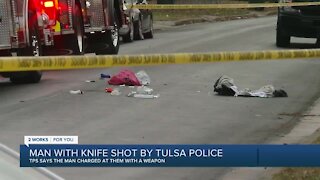 Man with knife shot by Tulsa police