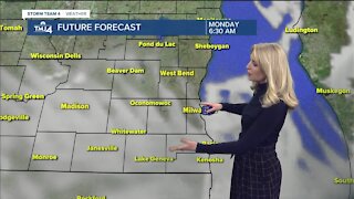 Cloudy Monday with chance of scattered snow showers
