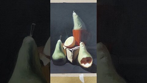 My First Oil Painting | Still Life Pears, Lemon and a BOX