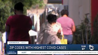 San Diego zip codes hit hardest by COVID-19