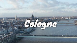 Aerial of Cologne Germany (HD)